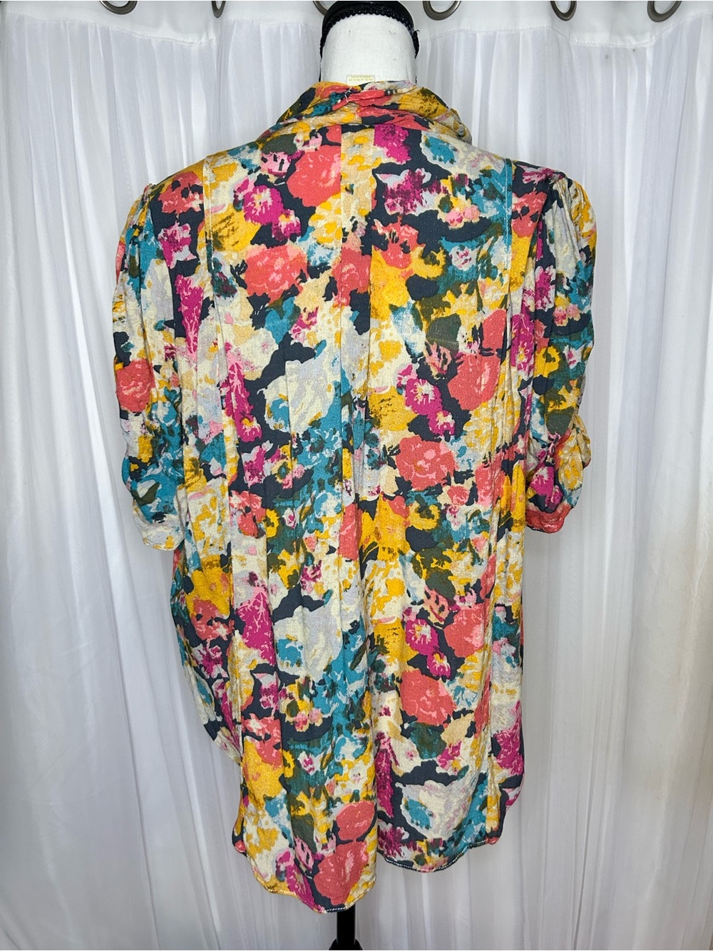 Maeve Multicolor Floral Button-Front Blouse Size 12 - Picture 2 of 5